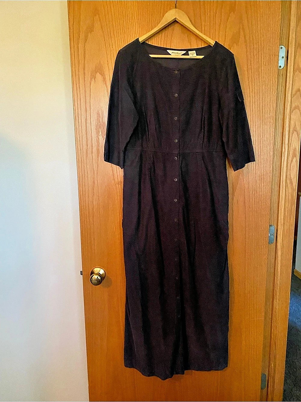 Eddie Bauer Cotton Button-Front Maxi Dress Size Medium Like New